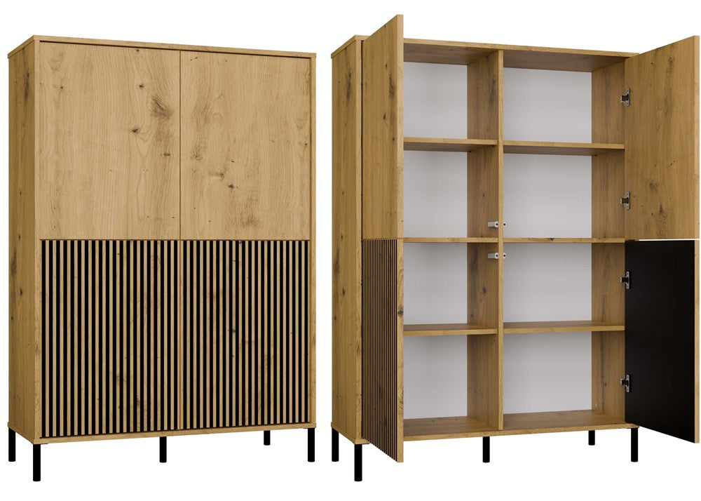 KAMARO - Armoire moderne 8 étagères et 4 portes