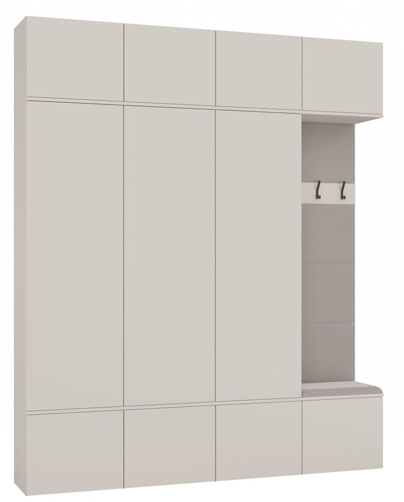 HAGA - Ensemble d’entrée avec 3 armoires + porte-manteau + banc