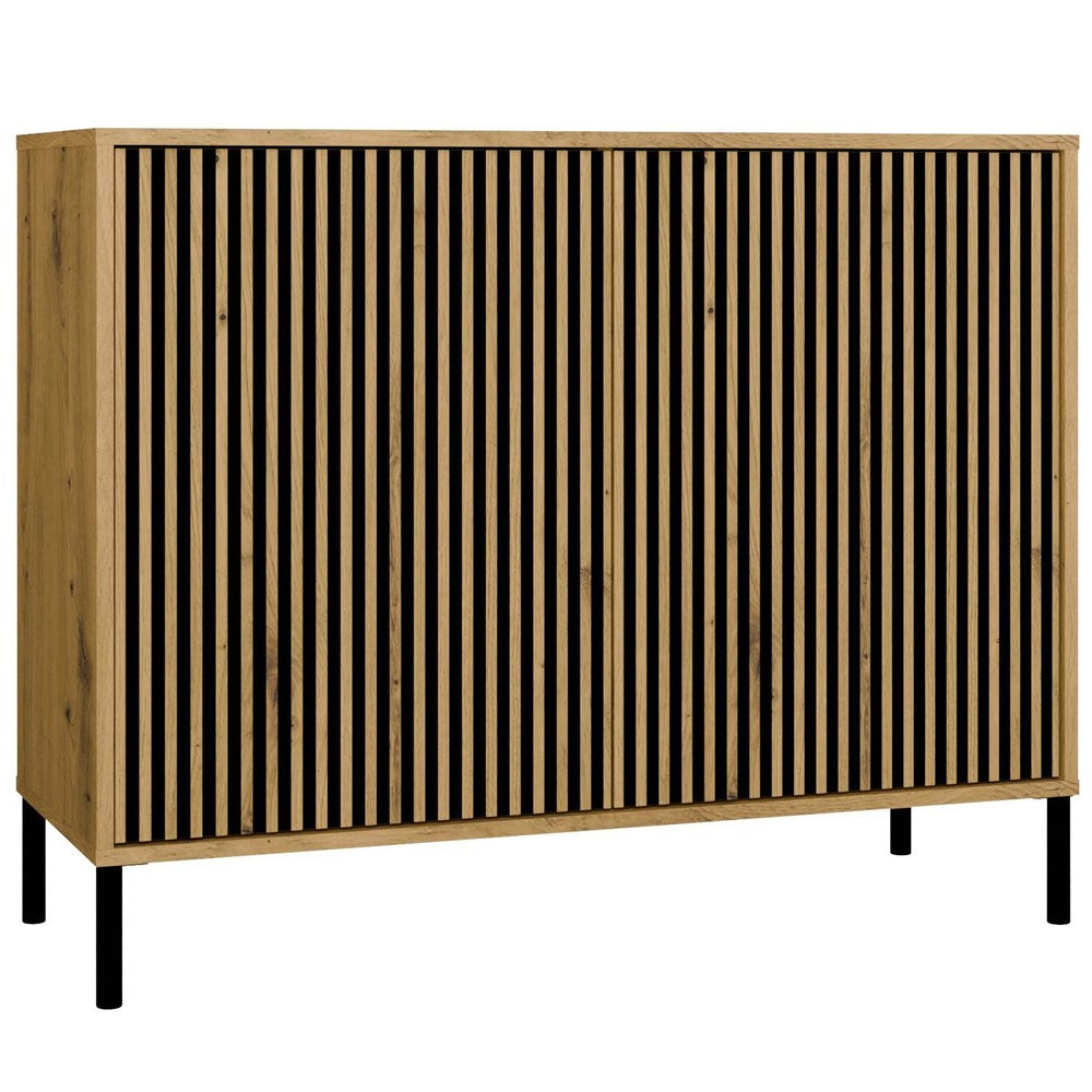 KAMARO - Commode moderne 4 étagères et 2 portes