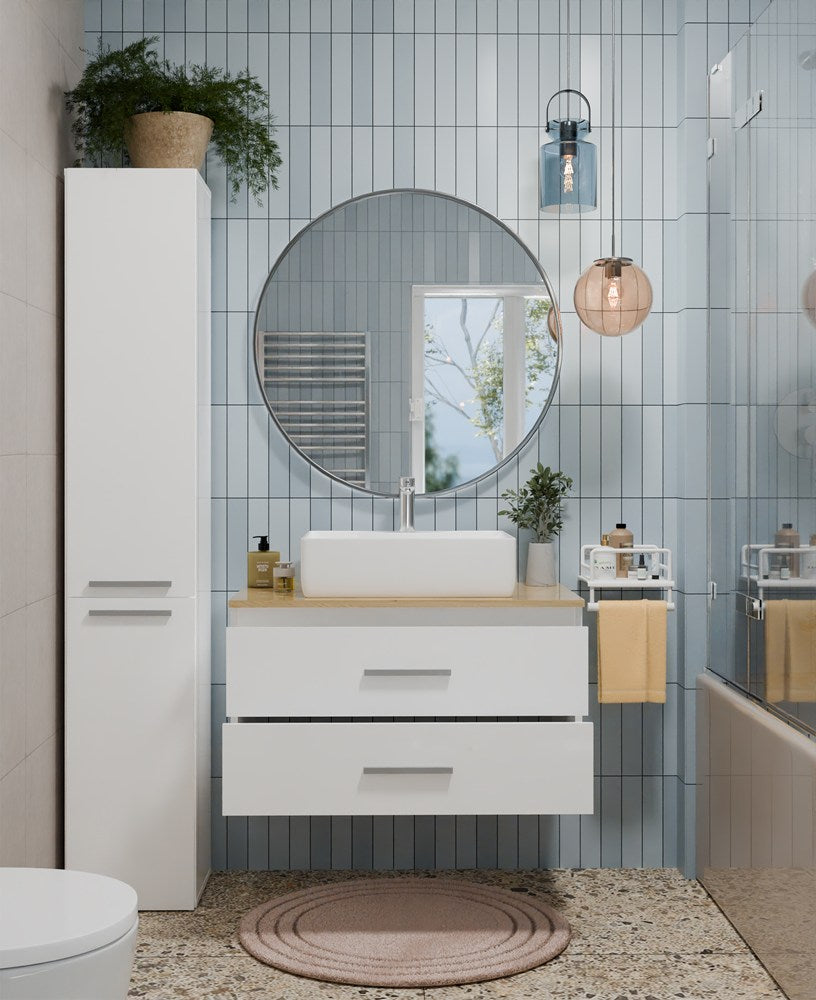 NEL - meuble de salle de bain 2 tiroirs 80cm