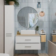 NEL - meuble de salle de bain 2 tiroirs 80cm