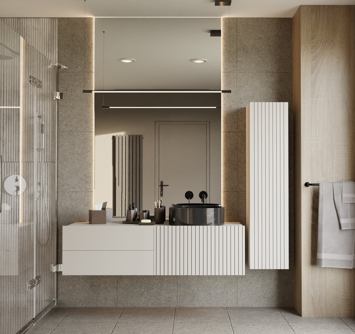 TIGO - meuble de salle de bain 2 tiroirs sans vasque