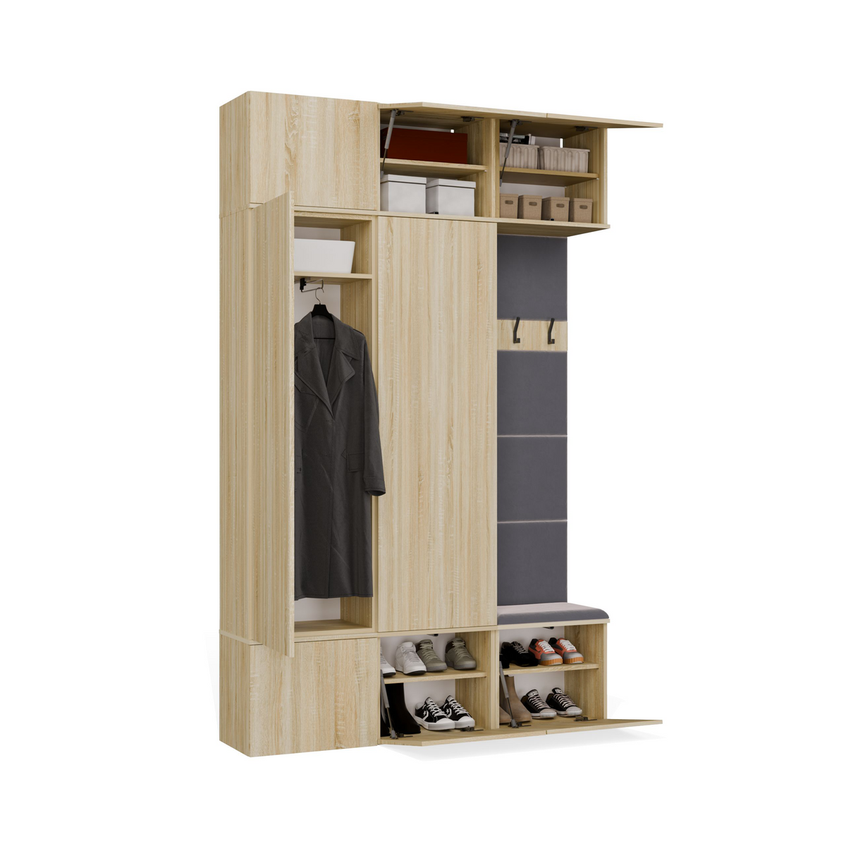 HAGA III 2SZ1W - Ensemble d’entrée avec 2 armoires + porte-manteau