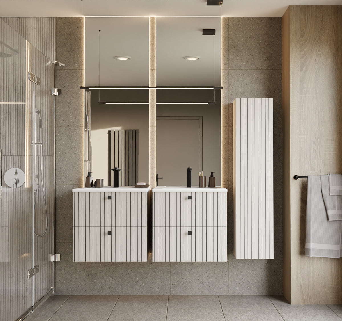 TIGO - meuble de salle de bain 2 tiroirs avec vasque