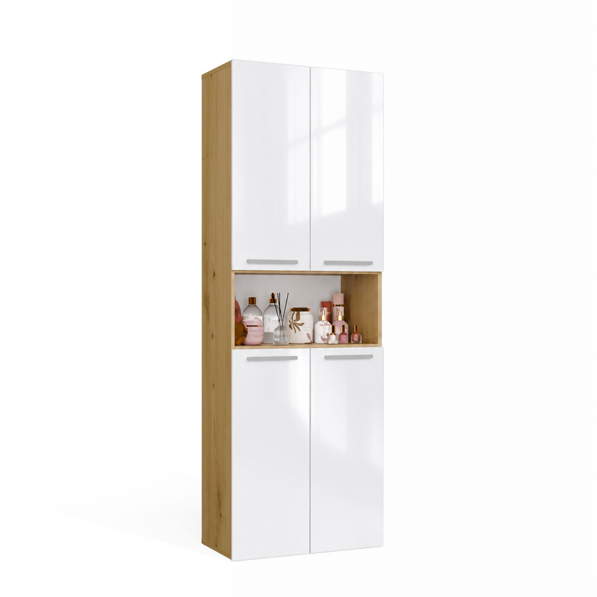 NEL 2K DK - Armoire de salle de bain 2 paniers à linge