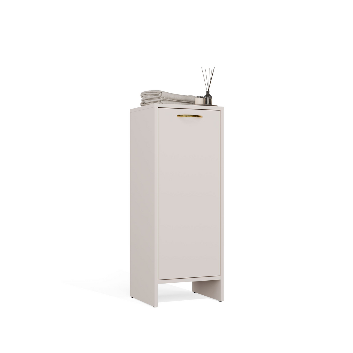 NINA 1K - Armoire de salle de bain avec panier à linge