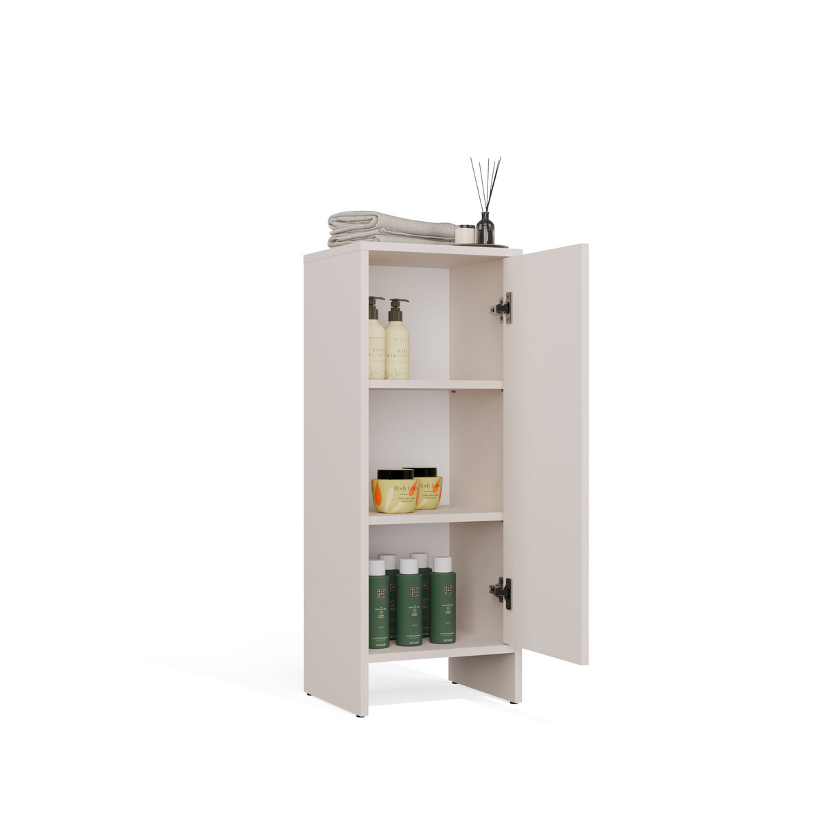 NINA 1D - Armoire de salle de bain 3 tablettes et 1 porte