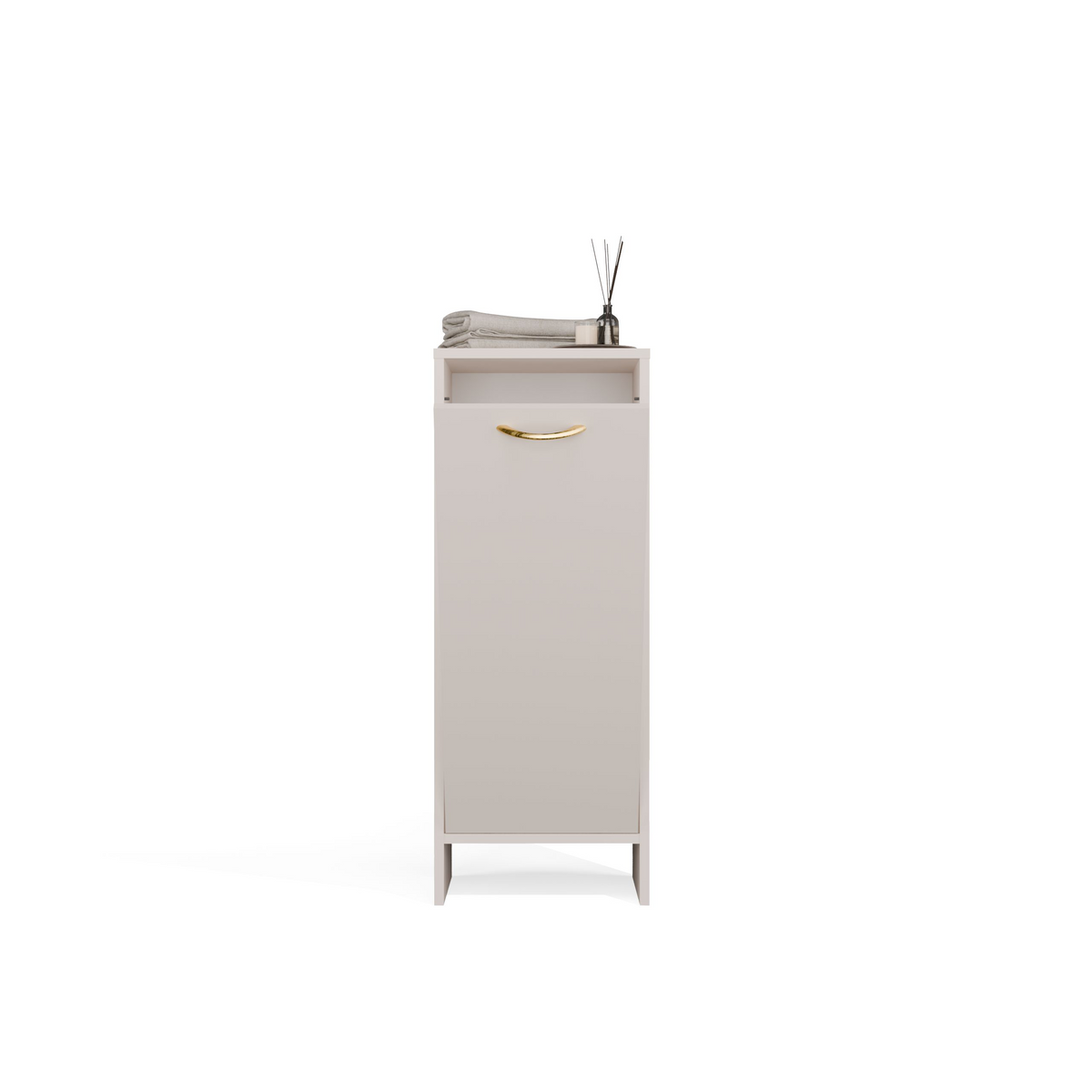 NINA 1K - Armoire de salle de bain avec panier à linge