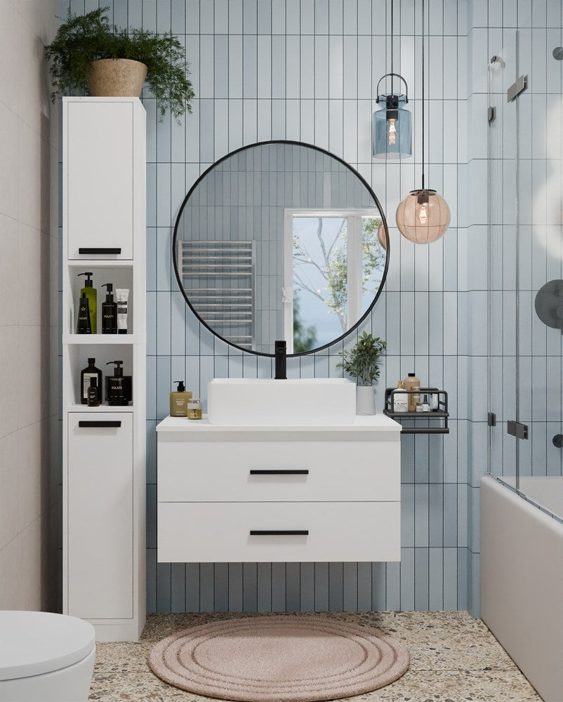 NEL - meuble de salle de bain 2 tiroirs 80cm
