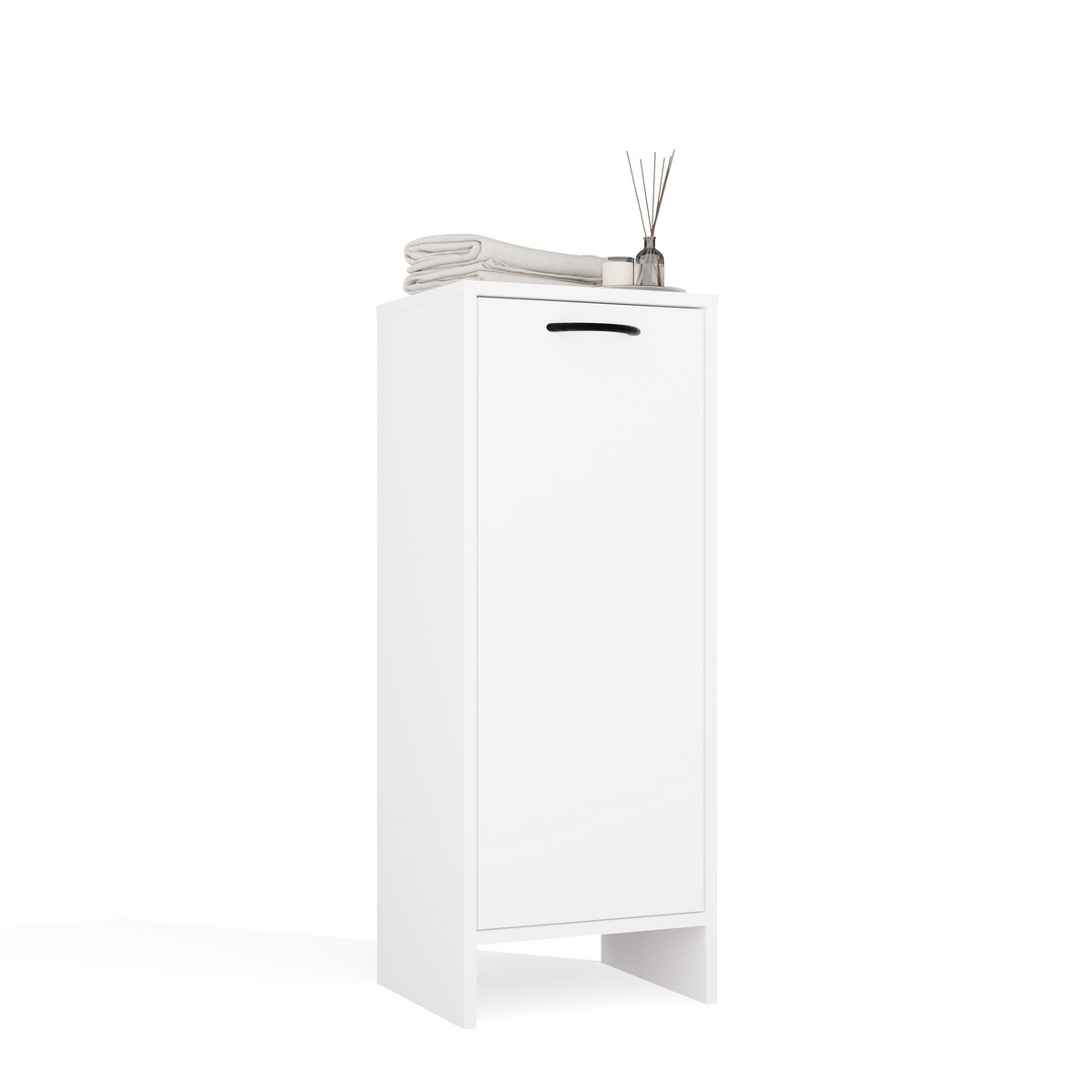 NINA 1K - Armoire de salle de bain avec panier à linge