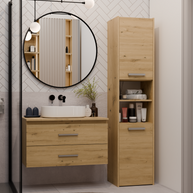 NEL - meuble de salle de bain 2 tiroirs 80cm