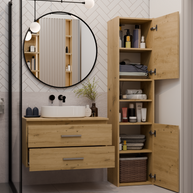 NEL - meuble de salle de bain 2 tiroirs 80cm