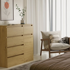 1D5S Commode - 1 porte à 5 tiroirs pour salon, chambre ou chambre d'amis