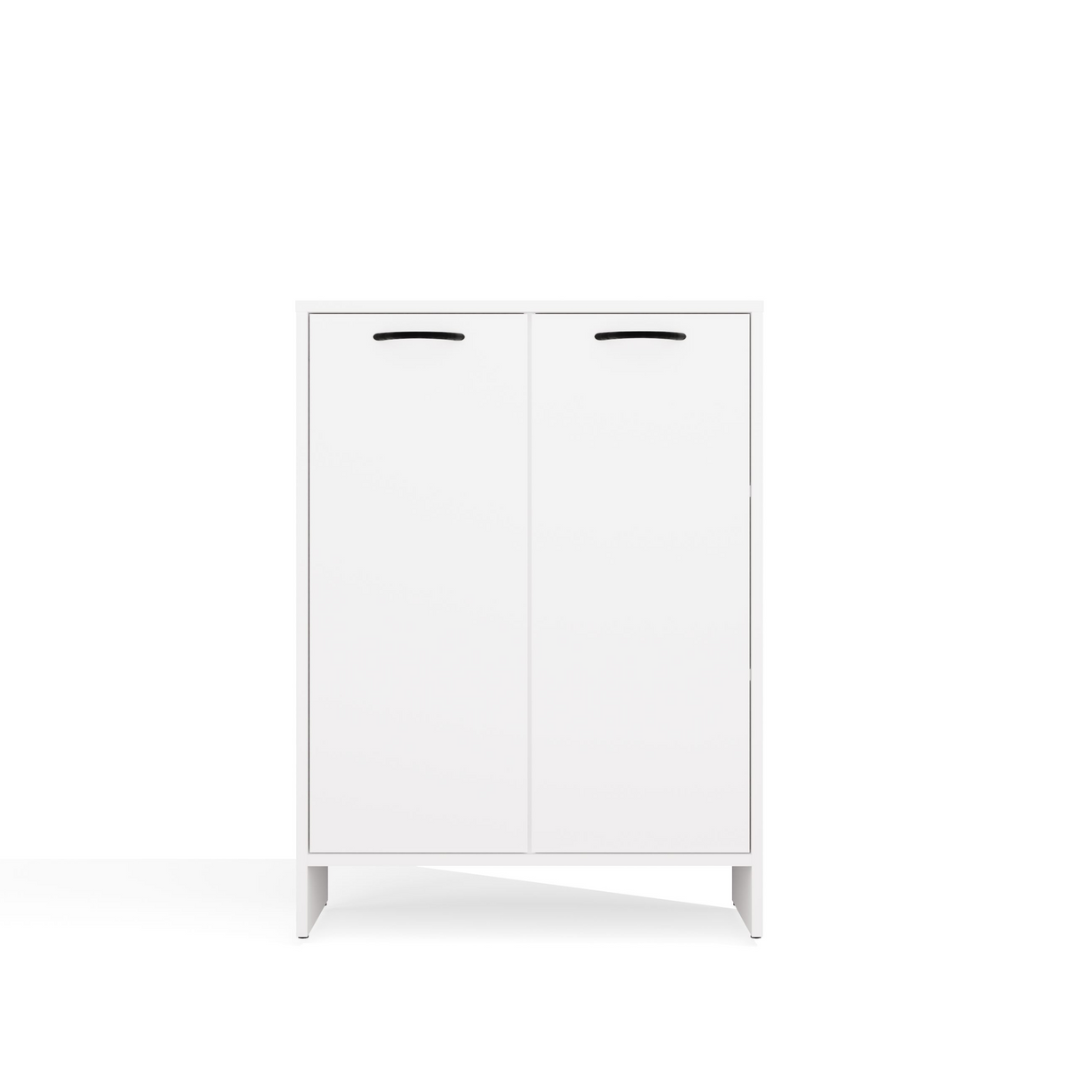 NINA 1K1D - Armoire de salle de bain panier à linge 3 étagères et 2 portes