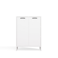 NINA 1K1D - Armoire de salle de bain panier à linge 3 étagères et 2 portes