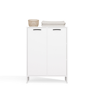 NINA 1K1D - Armoire de salle de bain panier à linge 3 étagères et 2 portes
