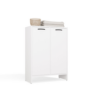 NINA 1K1D - Armoire de salle de bain panier à linge 3 étagères et 2 portes