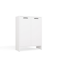 NINA 1K1D - Armoire de salle de bain panier à linge 3 étagères et 2 portes