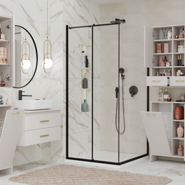 NINA 1K - Armoire de salle de bain avec panier à linge