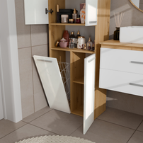 NEL 1K DK - Armoire de salle de bain avec panier à linge