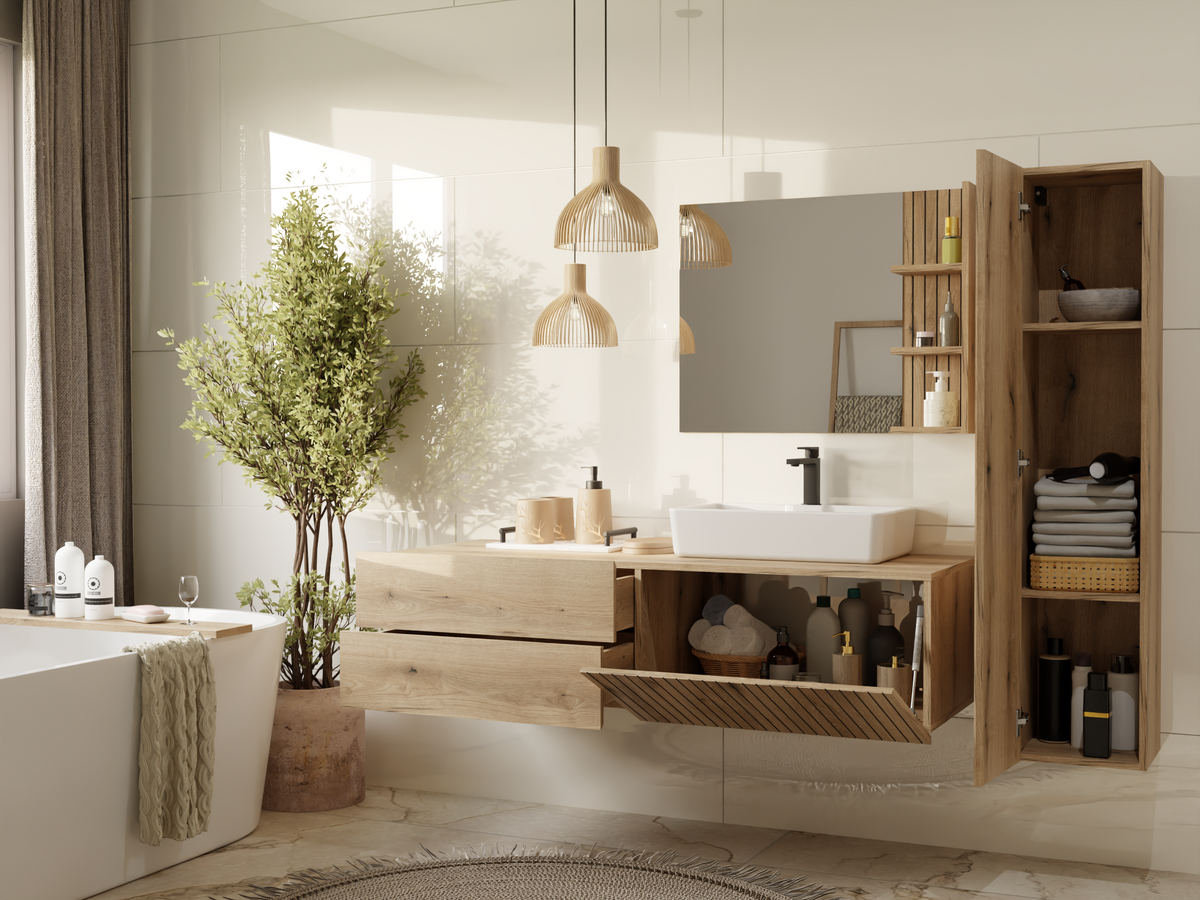 TIGO - meuble de salle de bain 2 tiroirs sans vasque