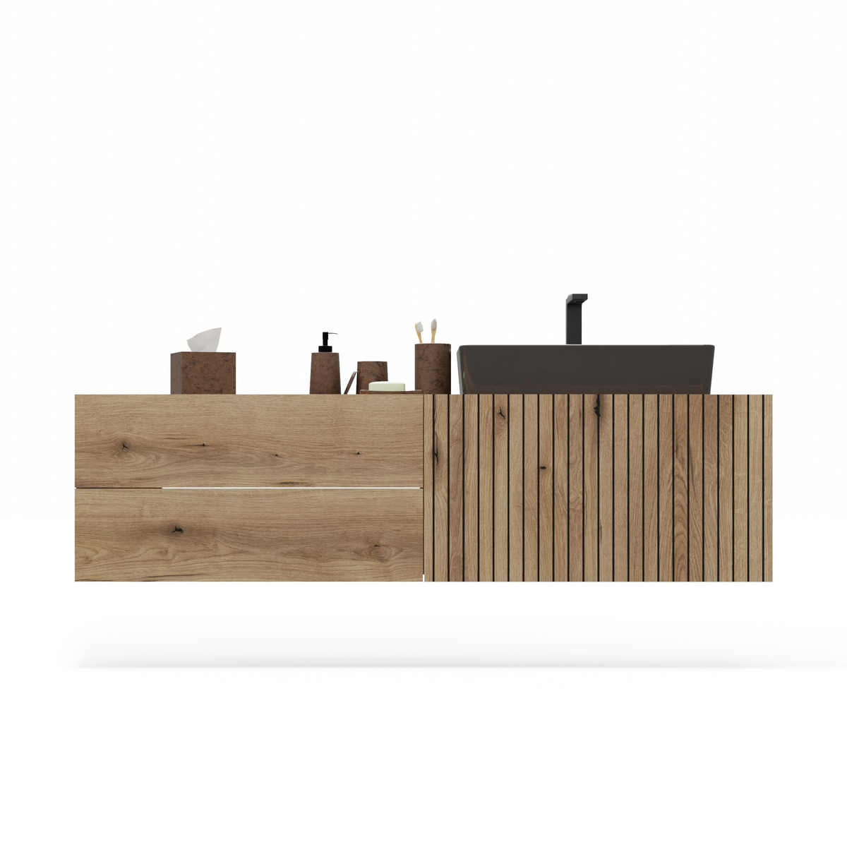 TIGO - meuble de salle de bain 2 tiroirs sans vasque