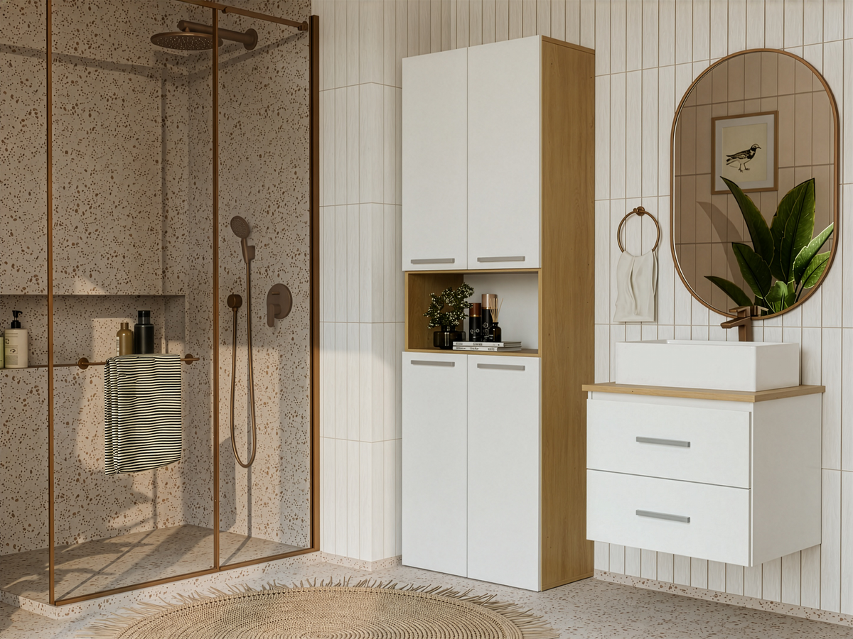 NEL 60 - meuble de salle de bain 2 tiroirs 60cm