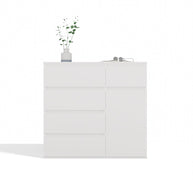 1D5S Commode - 1 porte à 5 tiroirs pour salon, chambre ou chambre d'amis