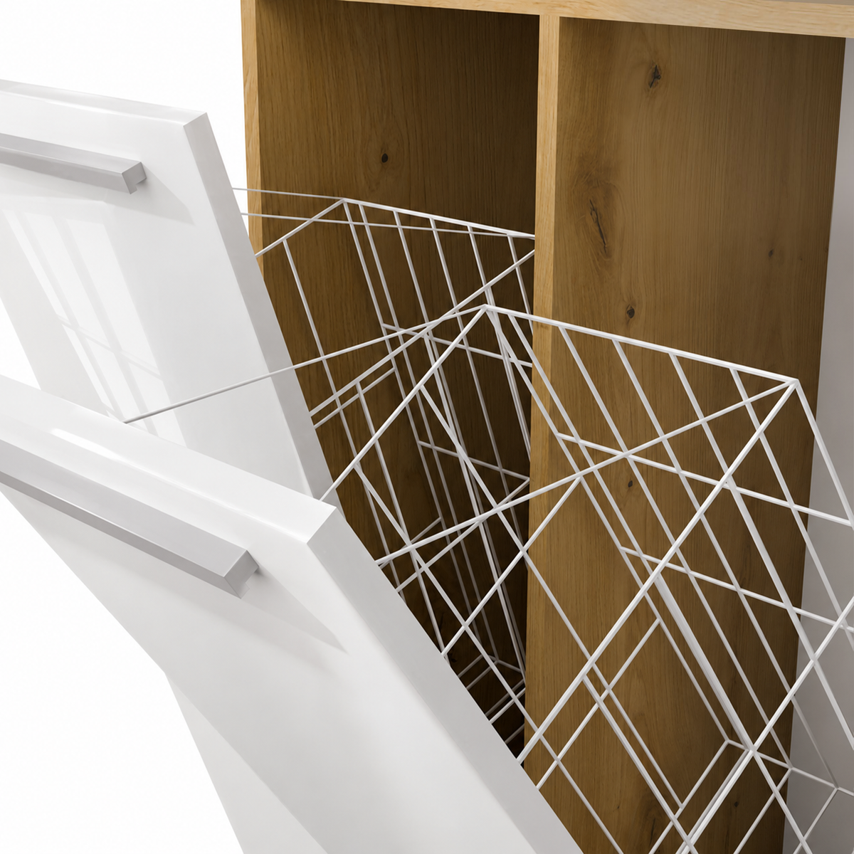 NEL 2K DK - Armoire de salle de bain 2 paniers à linge