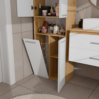 NEL 1K DK - Armoire de salle de bain avec panier à linge