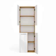 NEL 1K DK - Armoire de salle de bain avec panier à linge