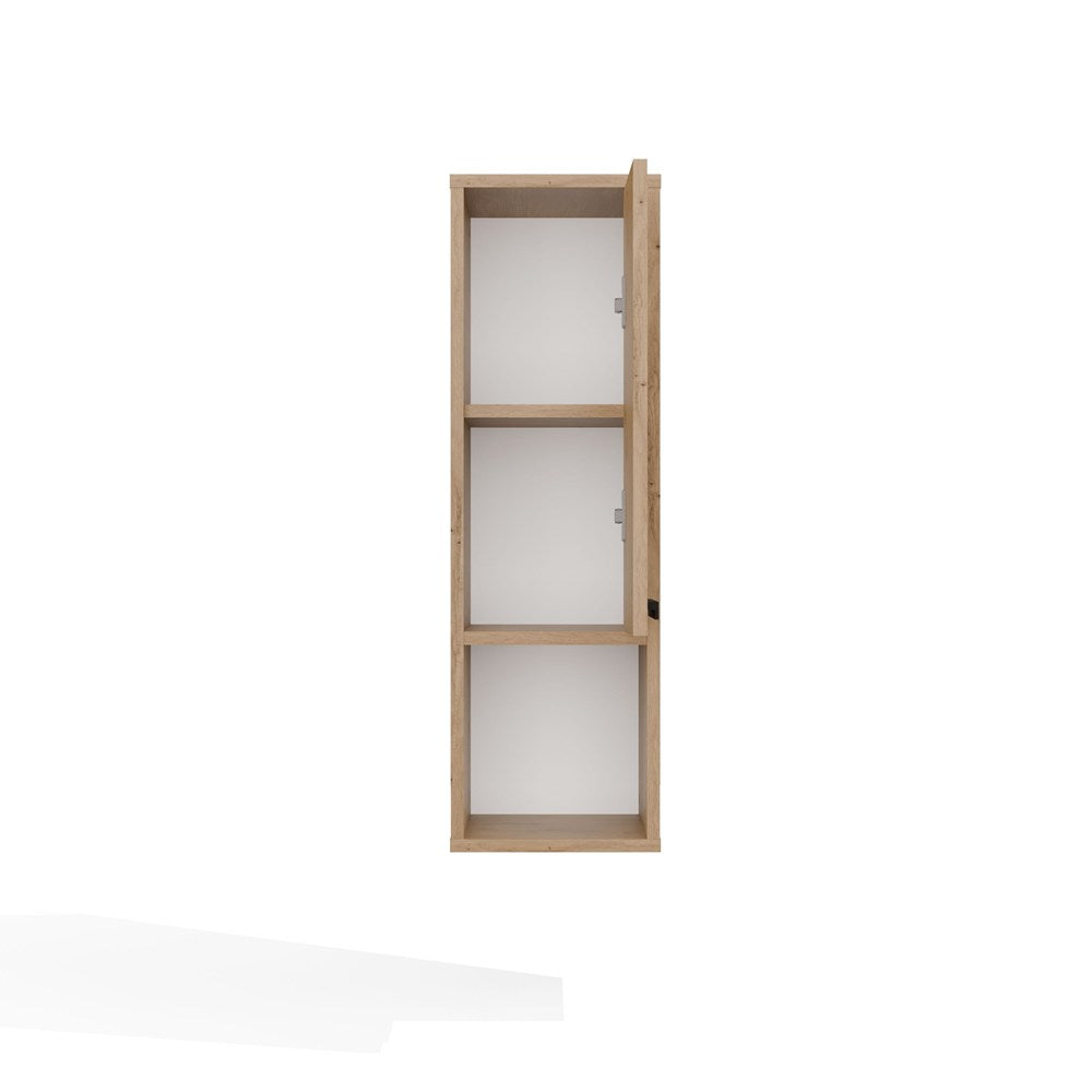 MEXY W1D - Meuble de salle de bain suspendu, 1 porte, 3 étagères