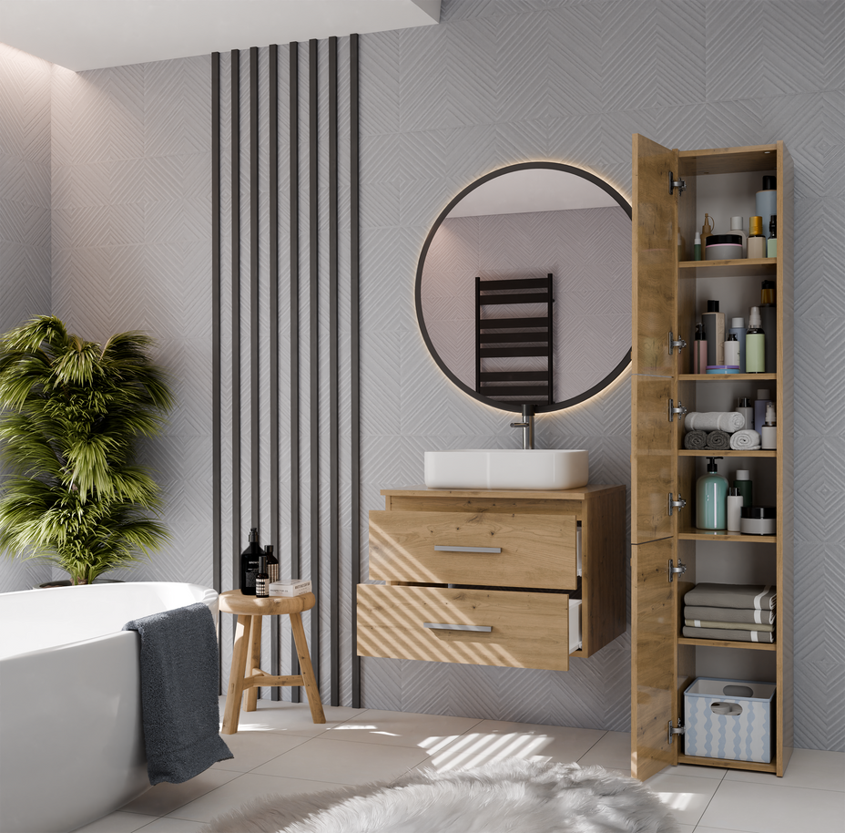 NEL 60 - meuble de salle de bain 2 tiroirs 60cm