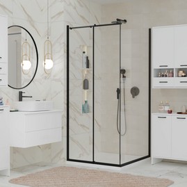 NINA W1D2S - Meuble de salle de bain 3 étagères & 2 tiroirs