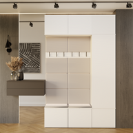 HAGA III 1 SZ2W- Ensemble d’entrée avec 1 armoire + 2 porte-manteaux 6 crochets