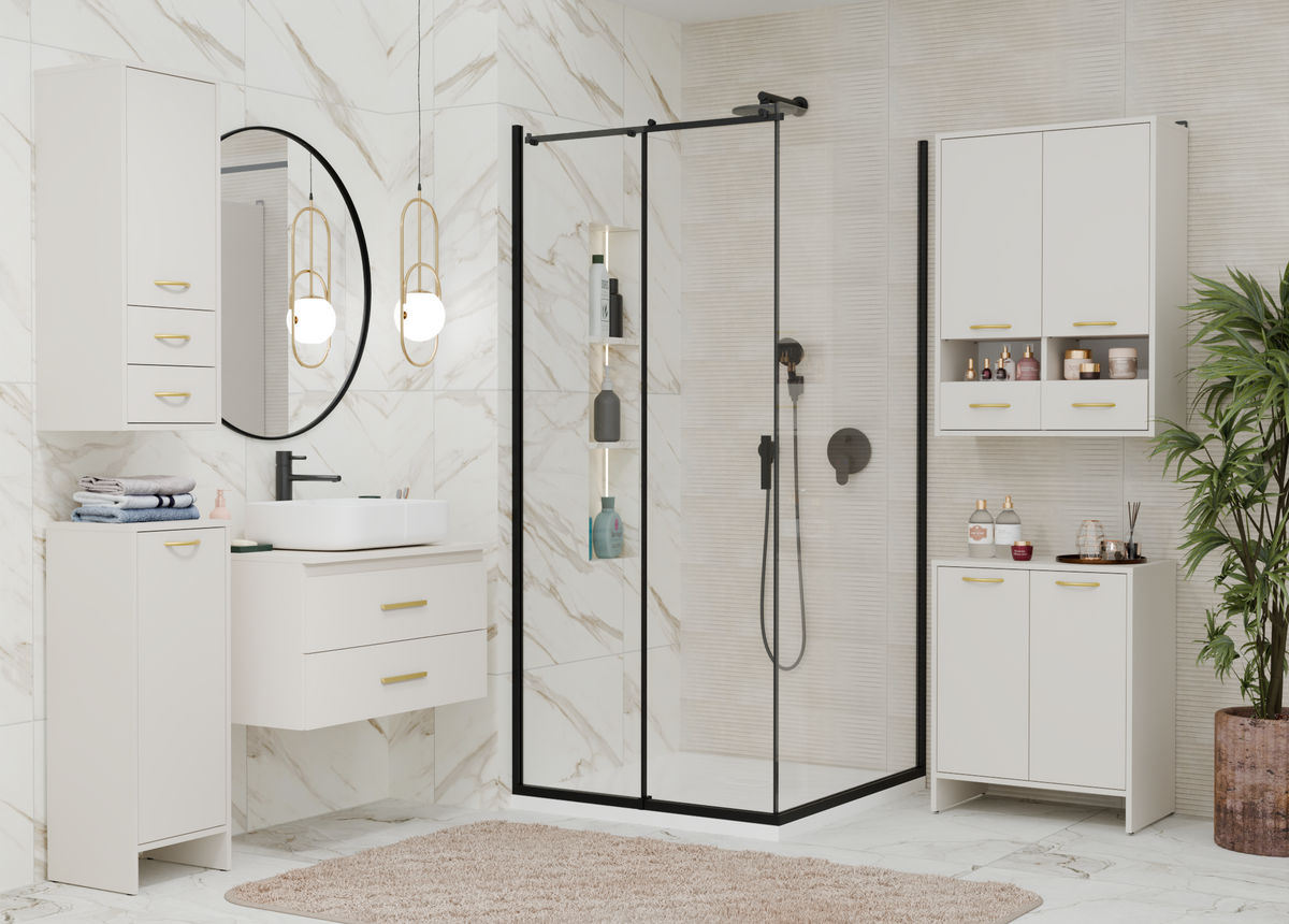 NINA 1D - Armoire de salle de bain 3 tablettes et 1 porte