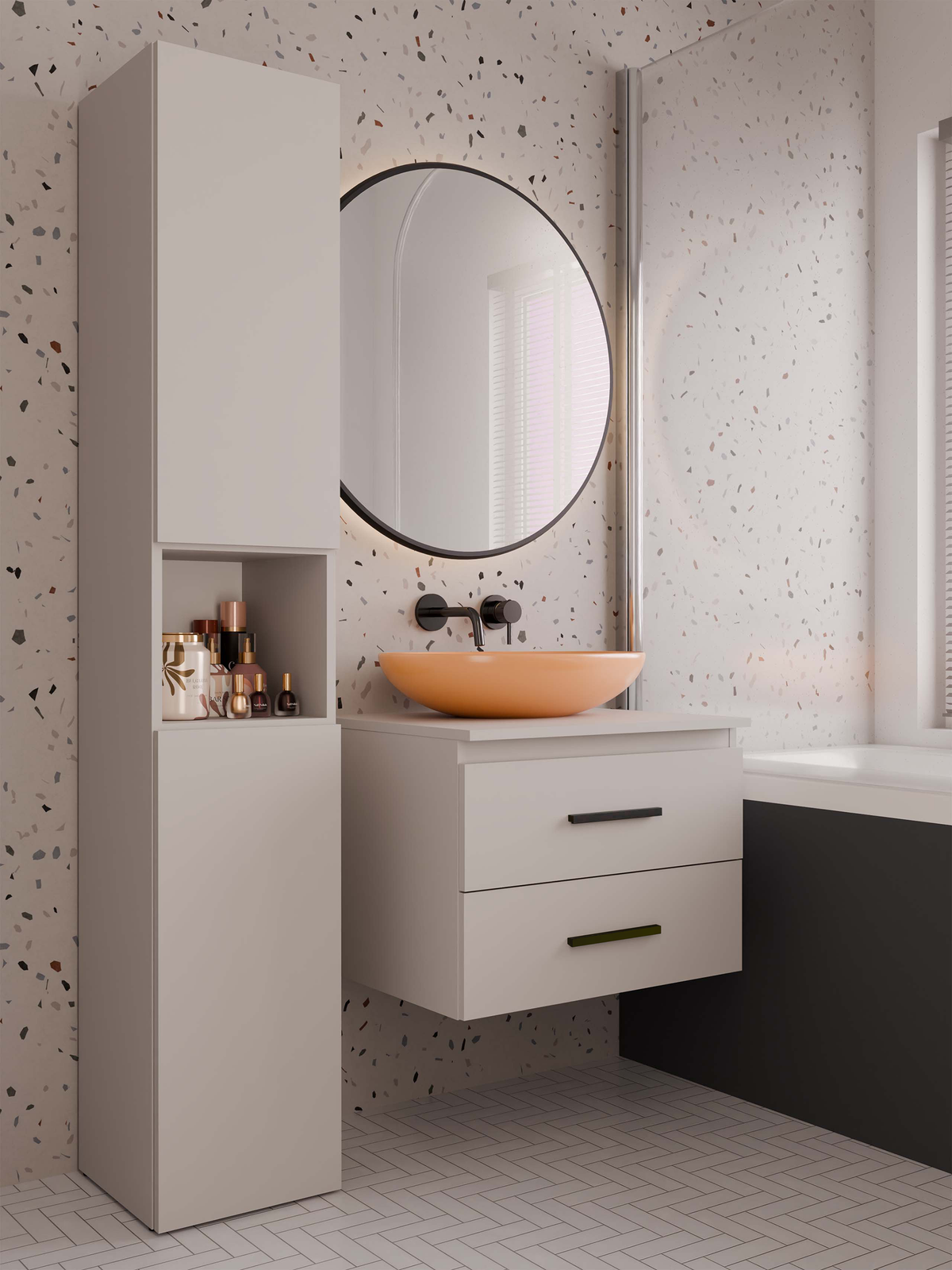 NEL 60 - meuble de salle de bain 2 tiroirs 60cm