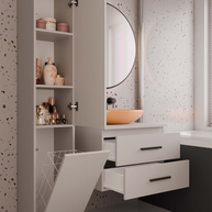 NEL 60 - meuble de salle de bain 2 tiroirs 60cm