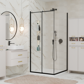 NINA 1K1D - Armoire de salle de bain panier à linge 3 étagères et 2 portes