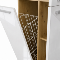 NEL 1K DD - Armoire de salle de bain avec panier à linge