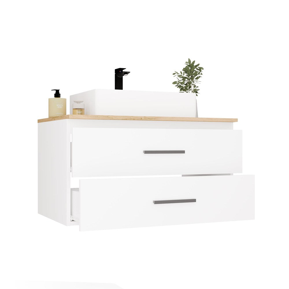 NEL - meuble de salle de bain 2 tiroirs 80cm