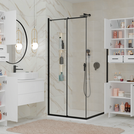 NINA W1D2S - Meuble de salle de bain 3 étagères & 2 tiroirs