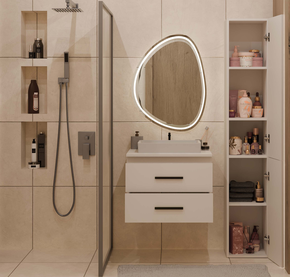 NEL 60 - meuble de salle de bain 2 tiroirs 60cm