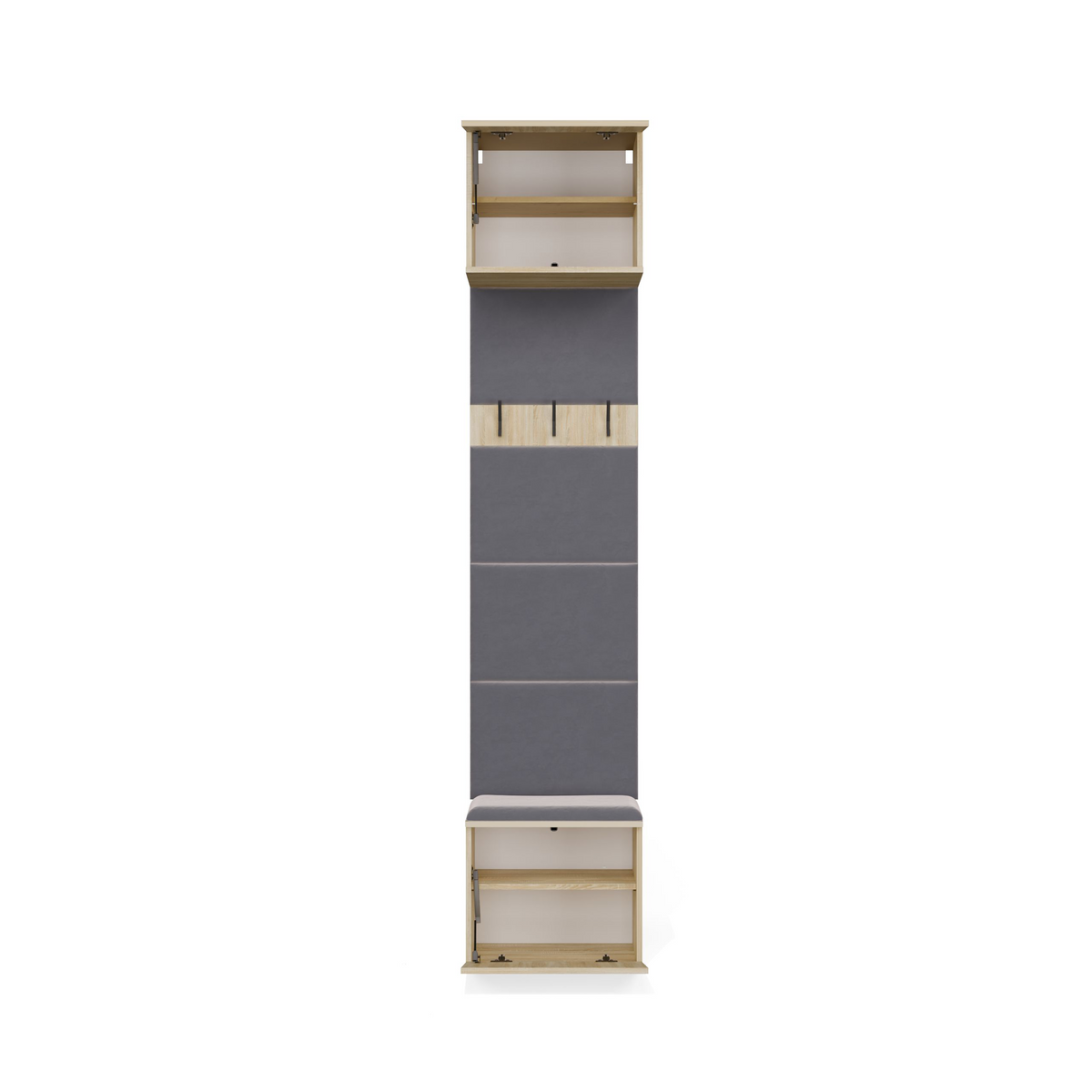 HAGA III 1 SZ2W- Ensemble d’entrée avec 1 armoire + 2 porte-manteaux 6 crochets