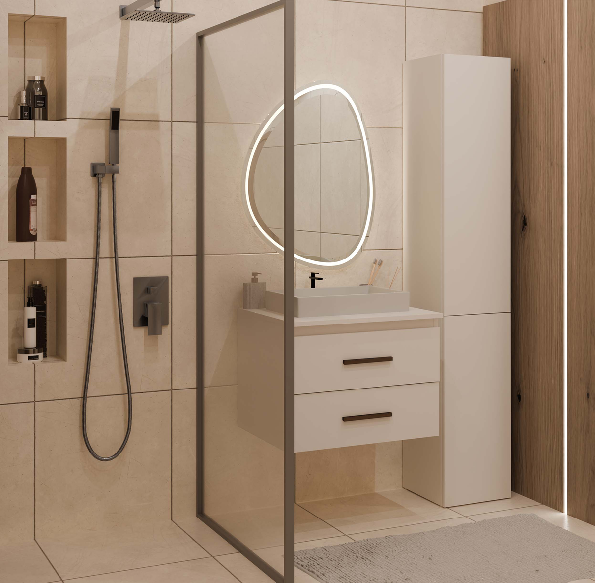 NEL 60 - meuble de salle de bain 2 tiroirs 60cm