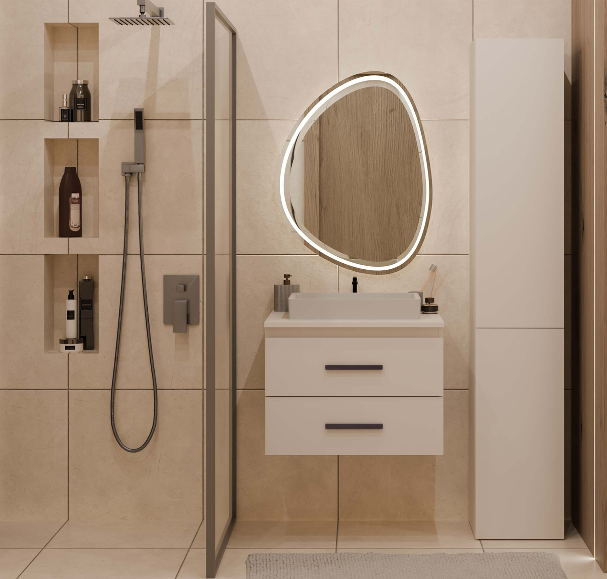 NEL 60 - meuble de salle de bain 2 tiroirs 60cm