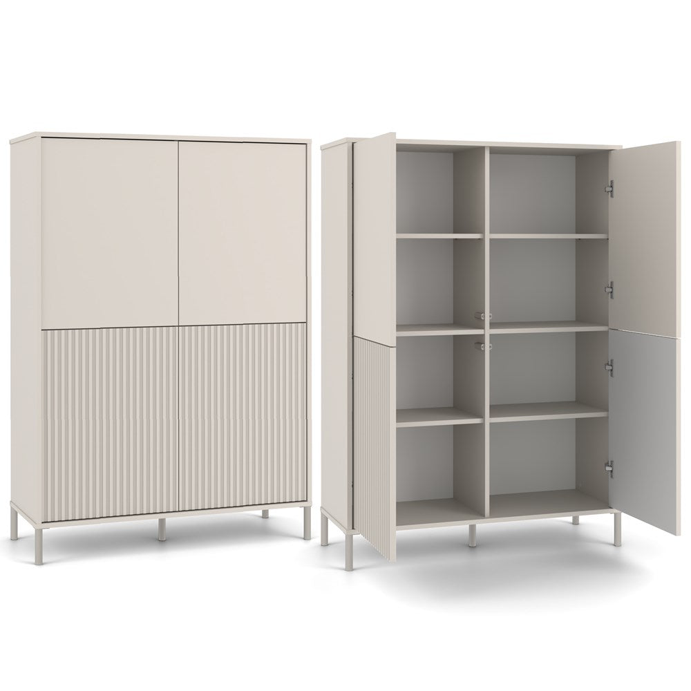 KAMARO - Armoire moderne 8 étagères et 4 portes