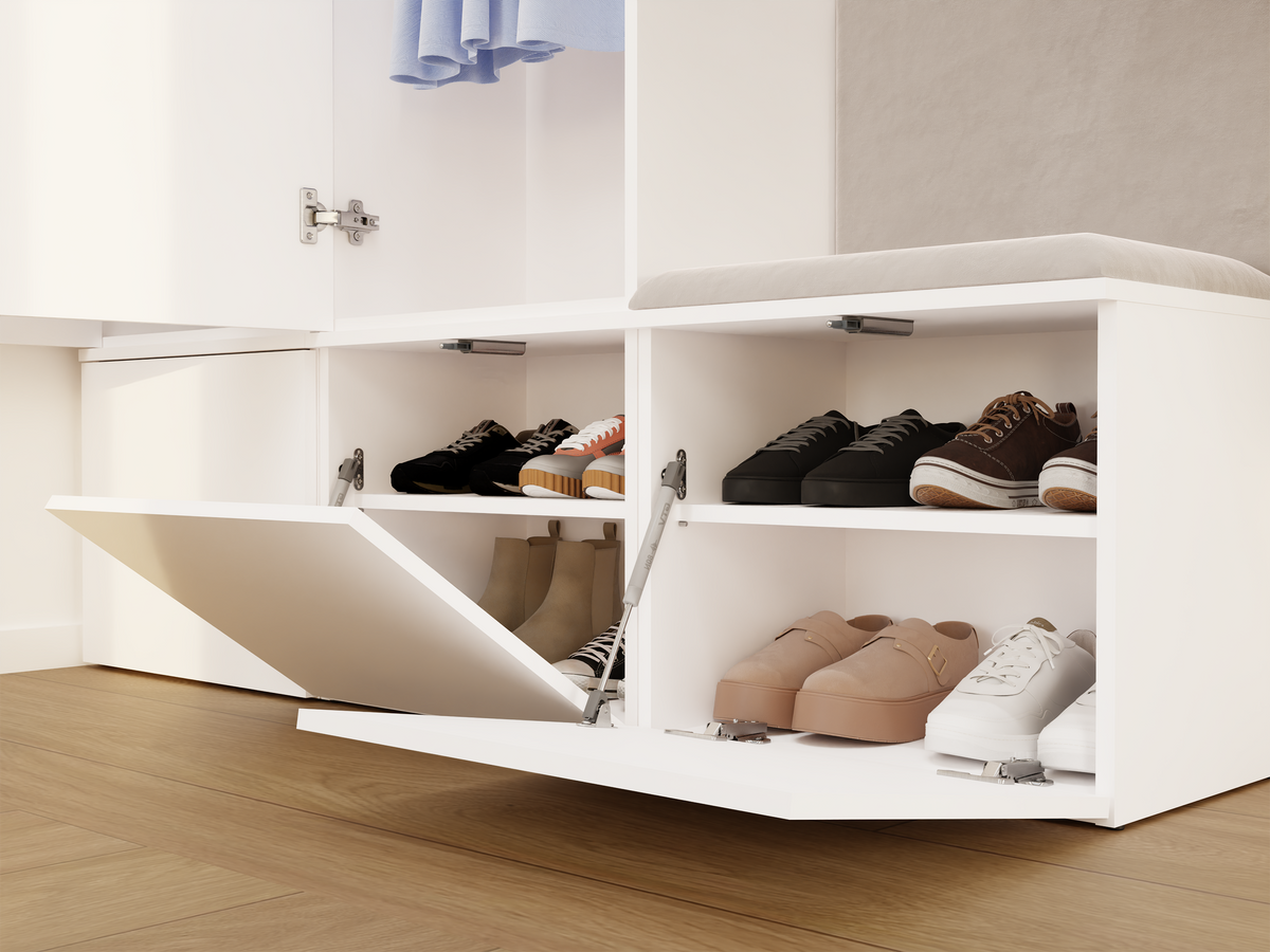HAGA III 1 SZ2W- Ensemble d’entrée avec 1 armoire + 2 porte-manteaux 6 crochets
