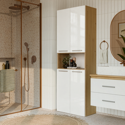 NEL 2K DK - Armoire de salle de bain 2 paniers à linge