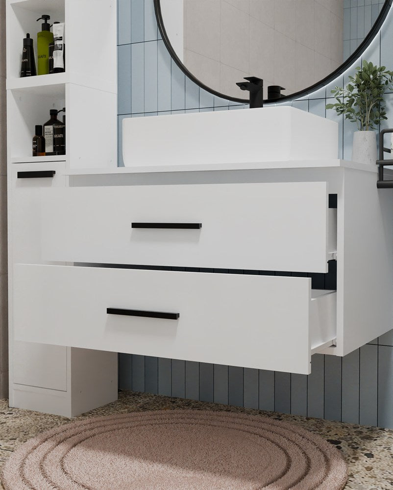 NEL - meuble de salle de bain 2 tiroirs 80cm
